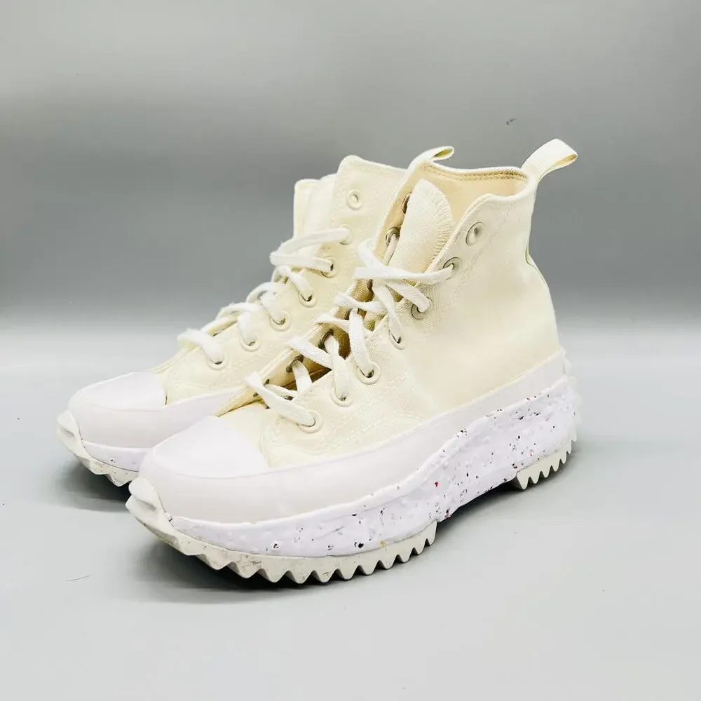 Converse Shoes Womens 6.5 Off White Canvas Run Star Hike Platform Sneakers - Picture 3 of 11
